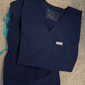 Figs Navy Blue Scrub Set